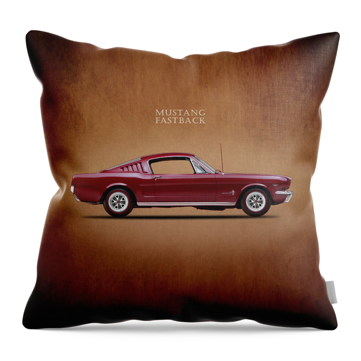 Ford Mustang Fastback 1965 Throw Pillow featuring the photograph Ford Mustang Fastback 1965 by Mark Rogan