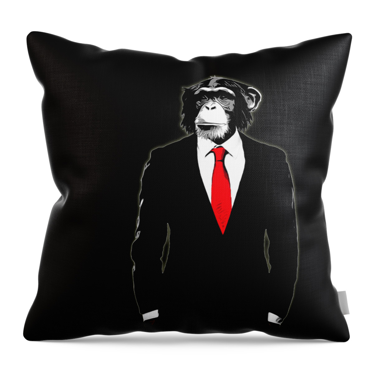 Monkey Throw Pillow featuring the painting Domesticated Monkey by Nicklas Gustafsson