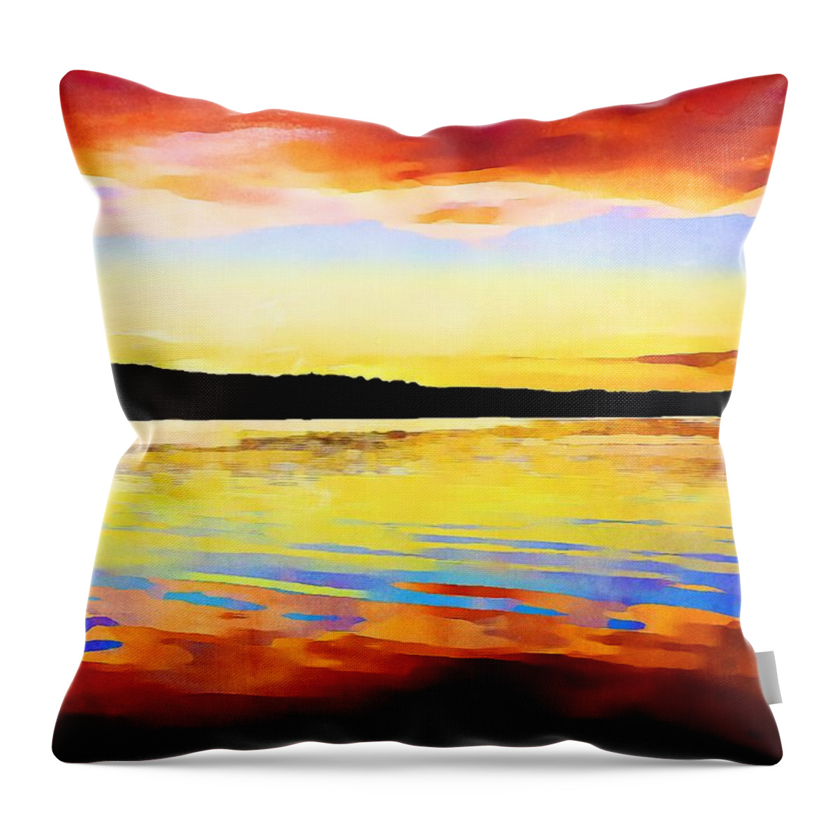 Water Throw Pillow featuring the mixed media As Above So Below - Digital paint by Tatiana Travelways