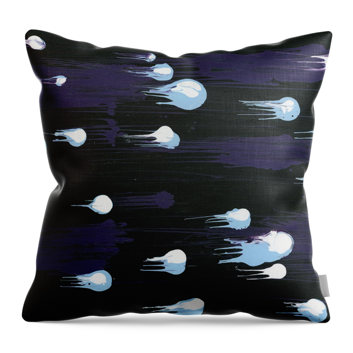 Abstract Throw Pillow featuring the painting As Angels Fall by Matthew Mezo