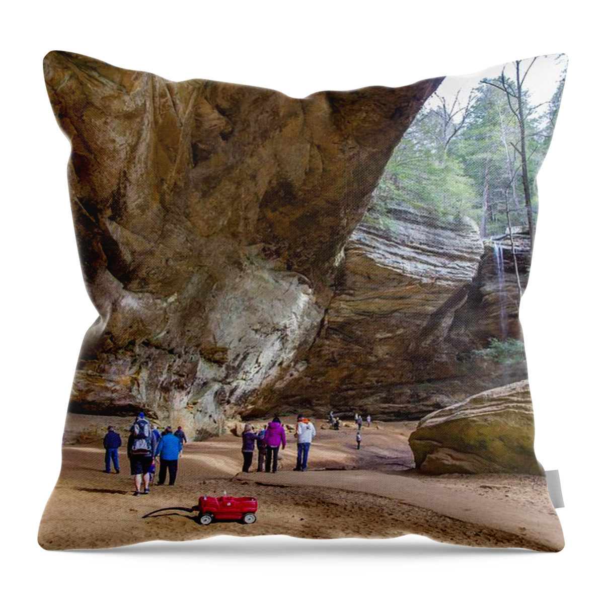 Cliff Throw Pillow featuring the photograph Ash Cave Waterfall by Kevin Craft