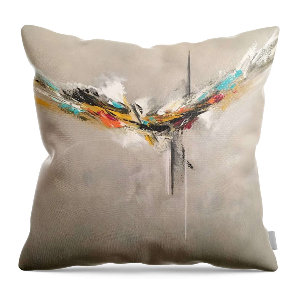 Abstract Throw Pillow featuring the painting Aspire by Soraya Silvestri
