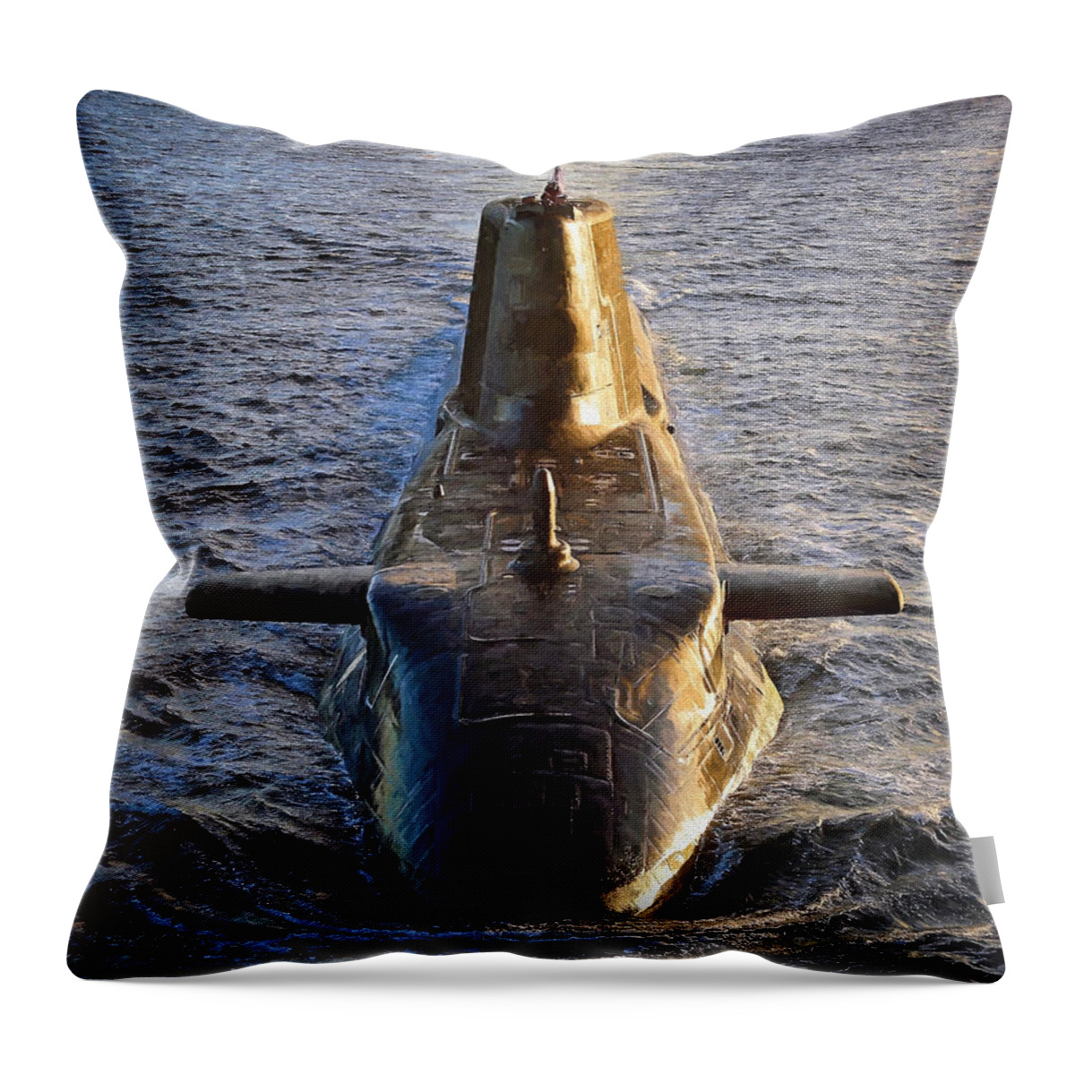 Astute Class Throw Pillow featuring the digital art Astute Class Submarine by Roy Pedersen