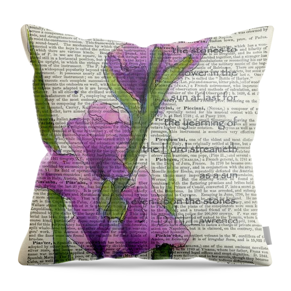 Gladiolus Throw Pillow featuring the painting At Last In the Sunlight 2 by Maria Hunt