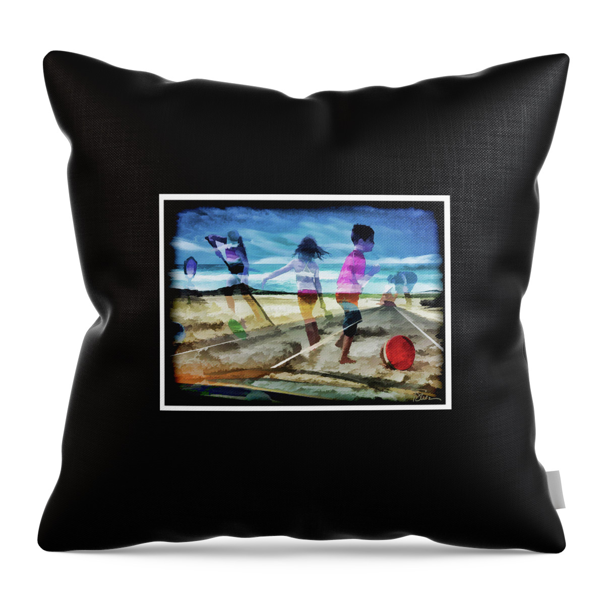 Beach Throw Pillow featuring the photograph At Play by Peggy Dietz