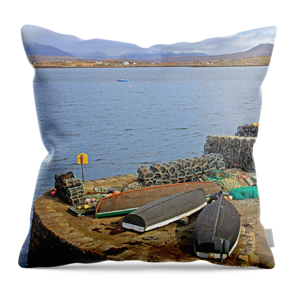 Boats Throw Pillow featuring the photograph At the Dock by Jennifer Robin