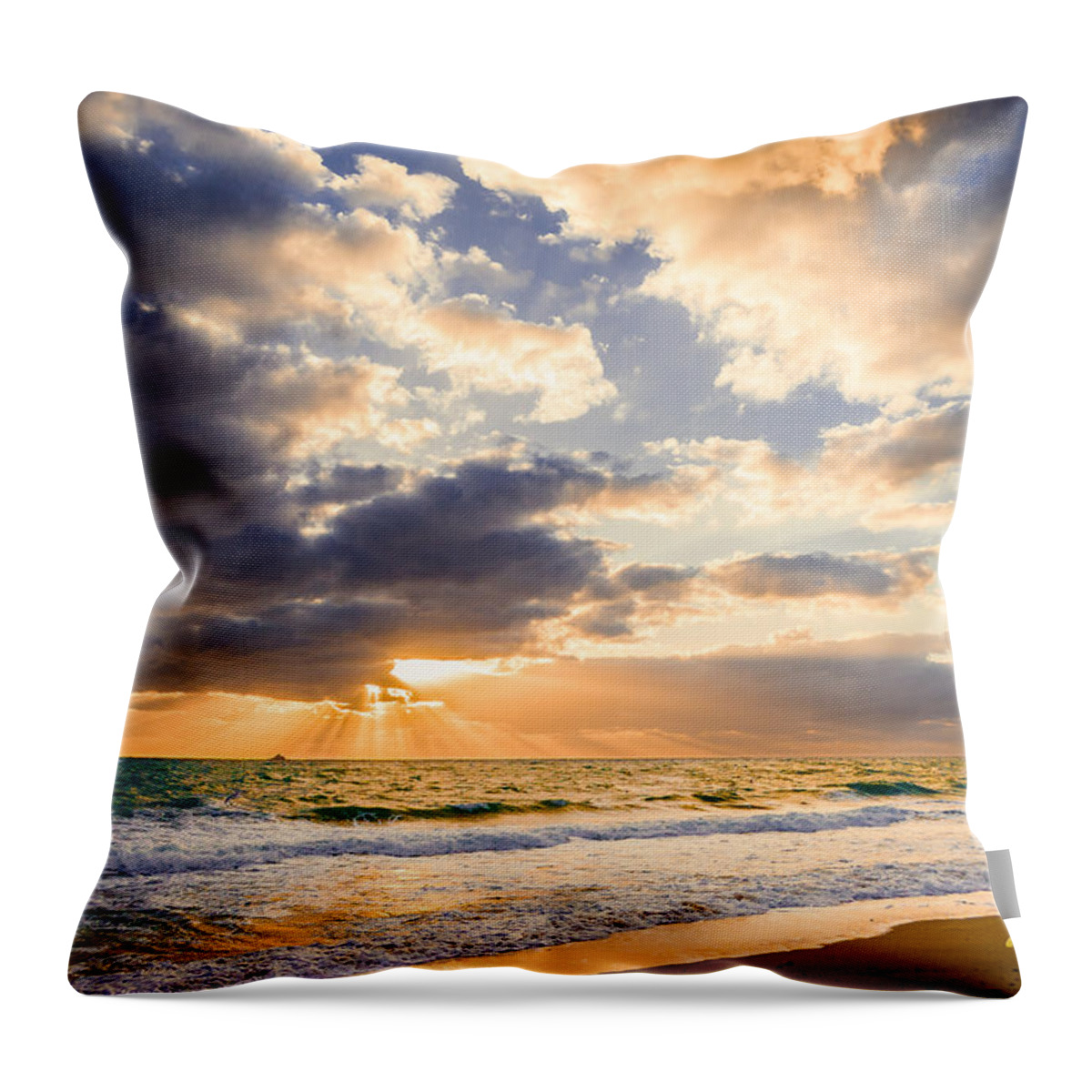 Florida Throw Pillow featuring the photograph Atlantic Sunrise by Rikk Flohr