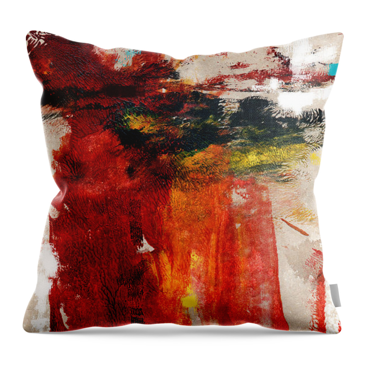 Abstract Throw Pillow featuring the mixed media August Night- Abstract Art by Linda Woods by Linda Woods
