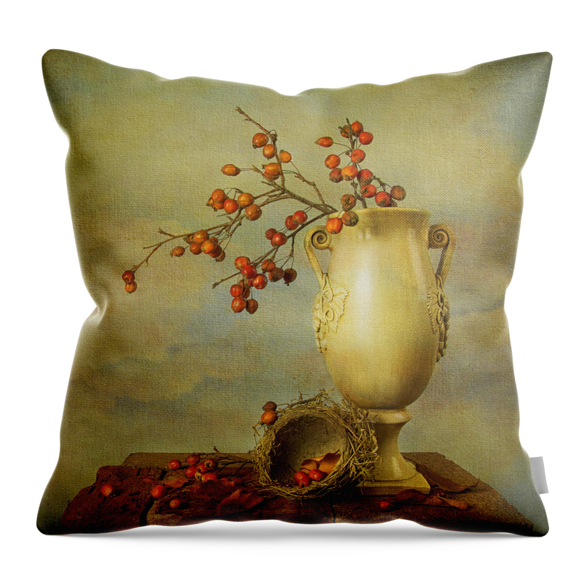 Dutch Masters Throw Pillow featuring the photograph Autumn Still Life by Theresa Tahara