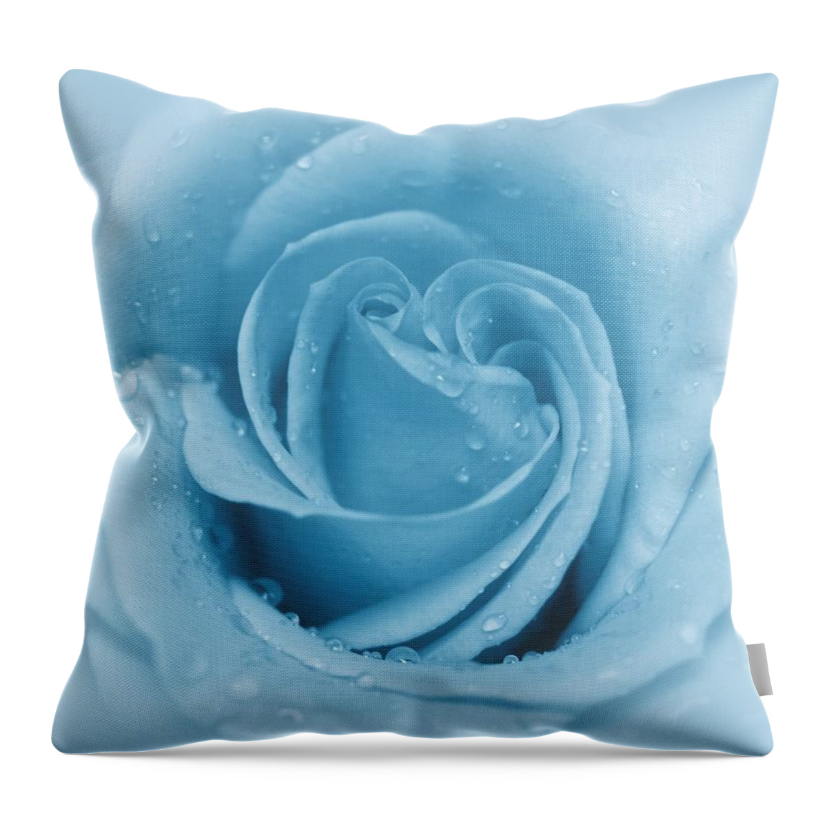 Rose Throw Pillow featuring the photograph Baby Soft - Blue by Angie Tirado