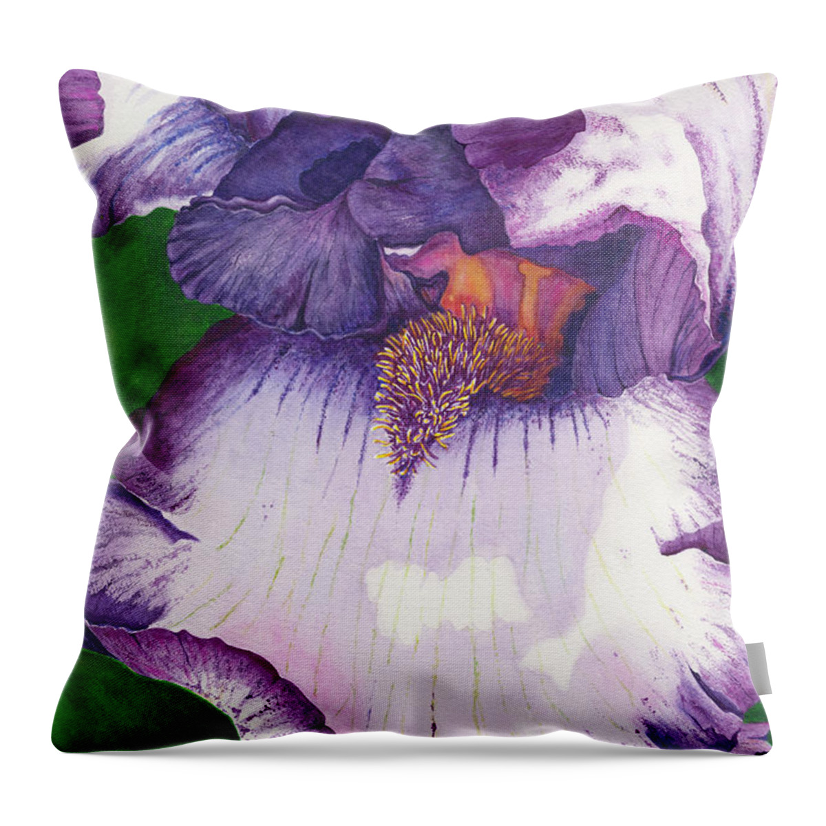 Iris Throw Pillow featuring the painting Backyard Beauty by Lori Taylor
