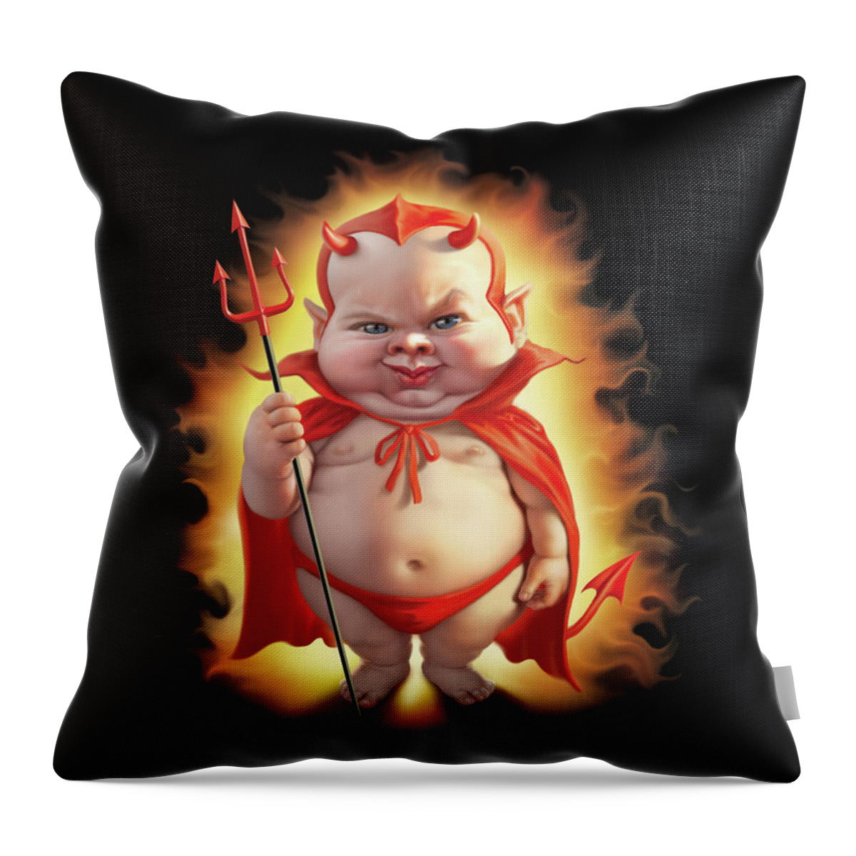 Bad Baby Throw Pillow featuring the digital art Bad Baby by Mark Fredrickson