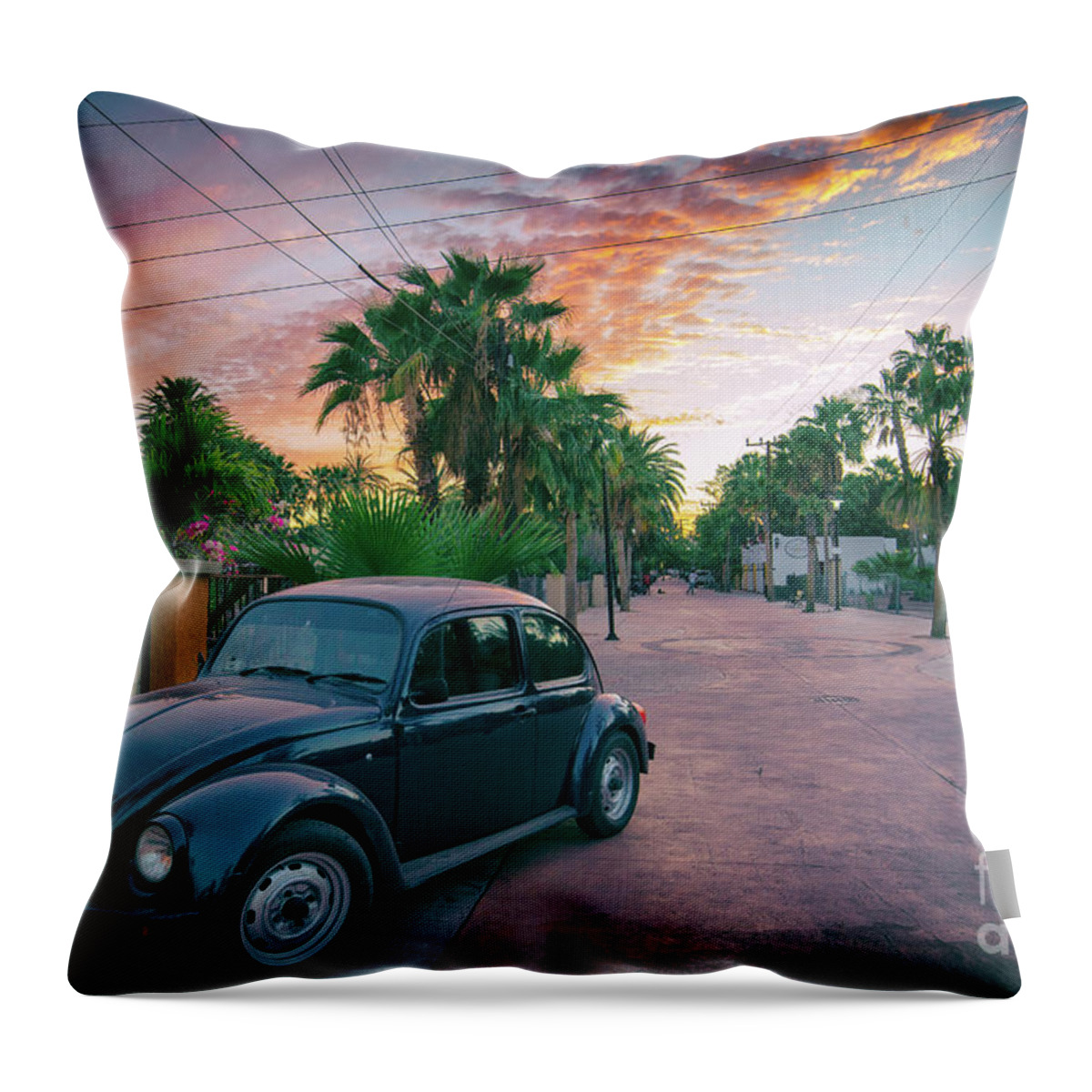Beetle Throw Pillow featuring the photograph Baja Beetle by Becqi Sherman