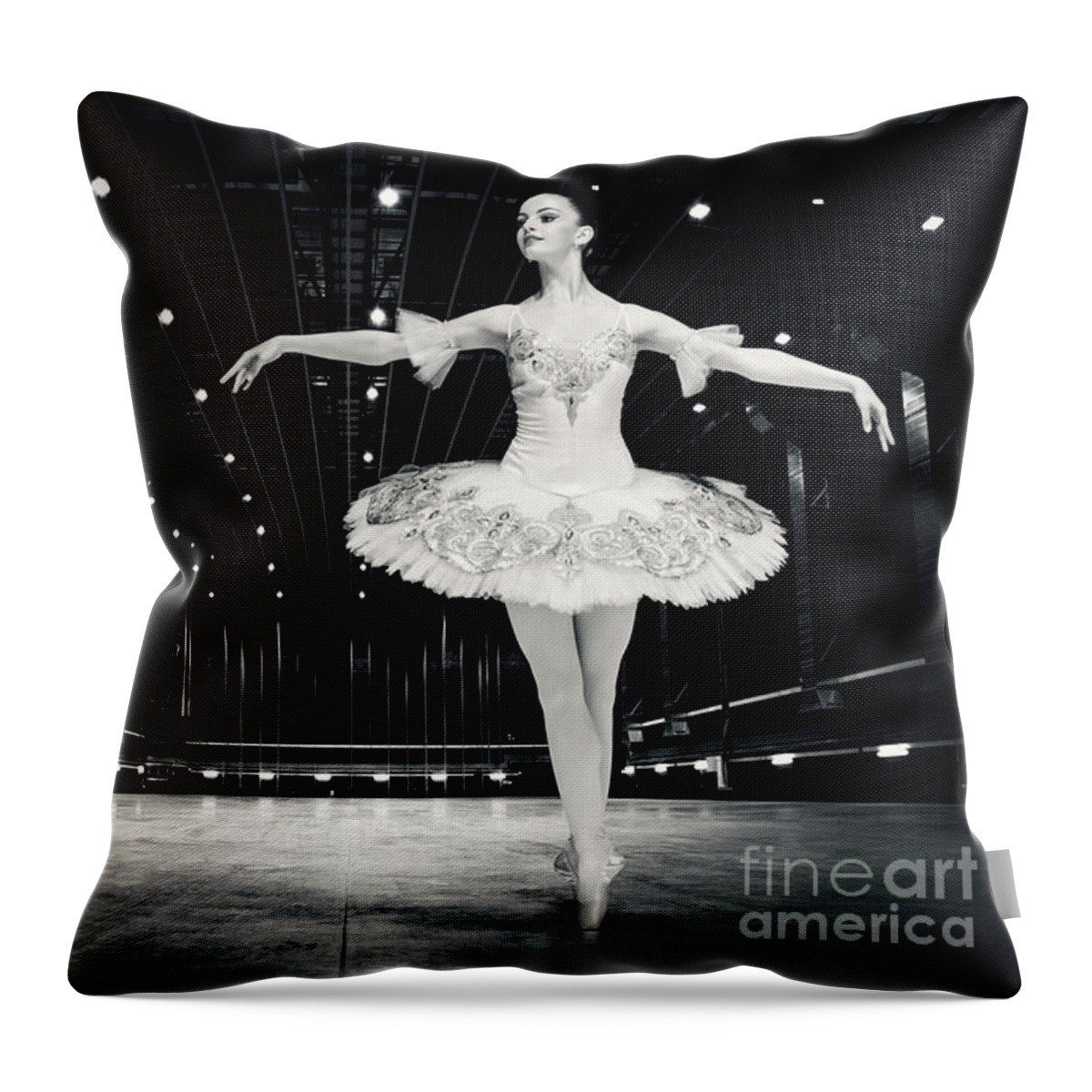 Ballet Throw Pillow featuring the photograph Ballerina by Dimitar Hristov