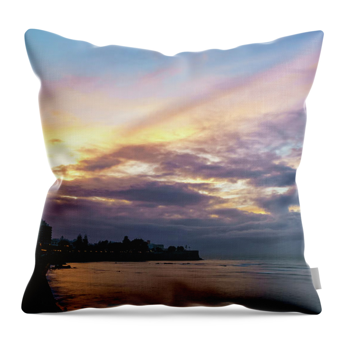 Scenic Throw Pillow featuring the photograph Baluarte de la Candelaria Sunset Cadiz Spain by Pablo Avanzini