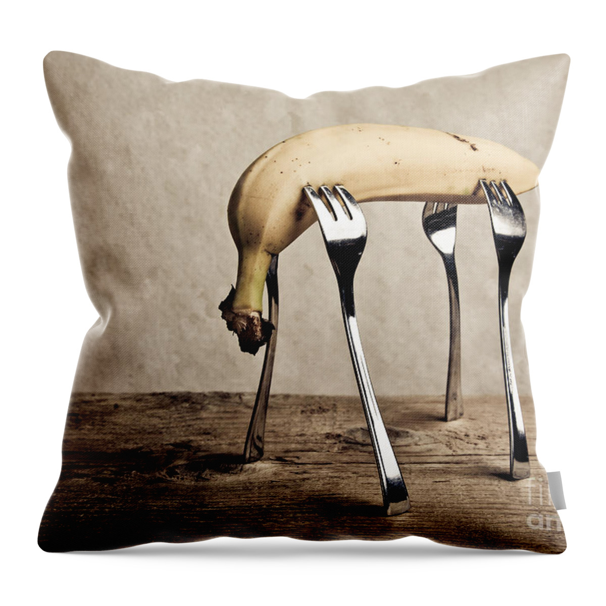 Banana Throw Pillow featuring the photograph Banana by Nailia Schwarz