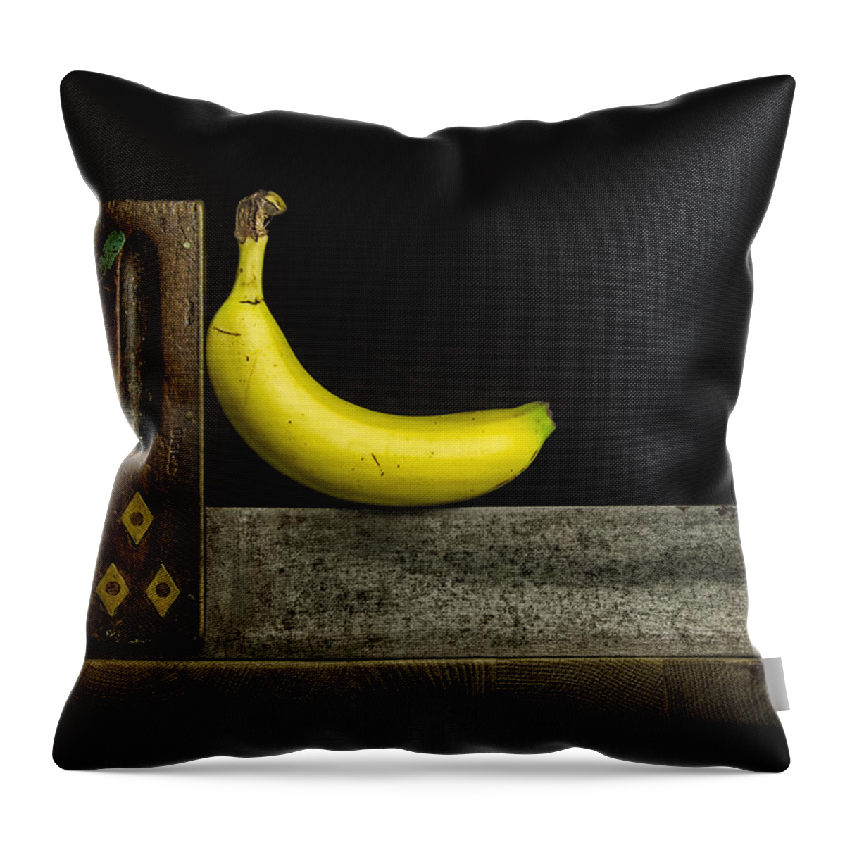 Banana Throw Pillow featuring the photograph Bananas ain't square by Nigel R Bell
