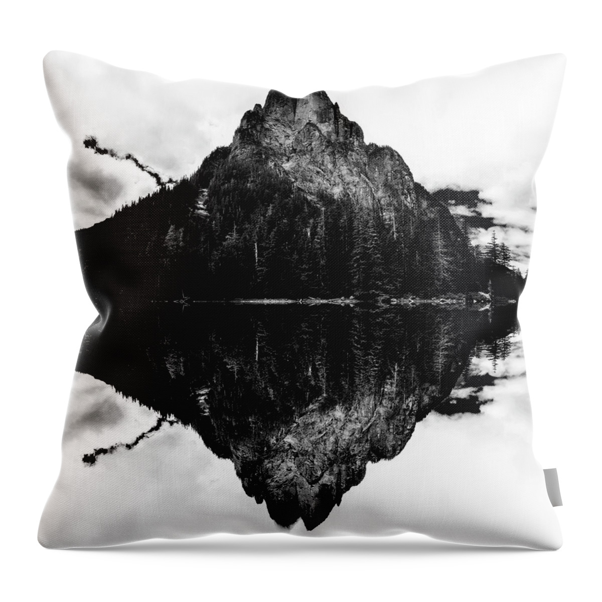 Epic Throw Pillow featuring the digital art Baring Mountain Reflection by Pelo Blanco Photo