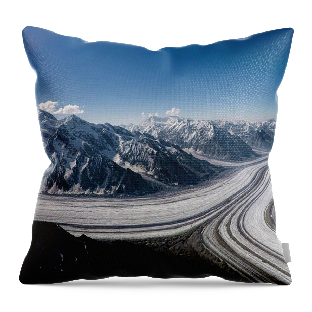 Barnard Glacier Throw Pillow featuring the photograph Barnard Glacier Alaska by Fred Denner