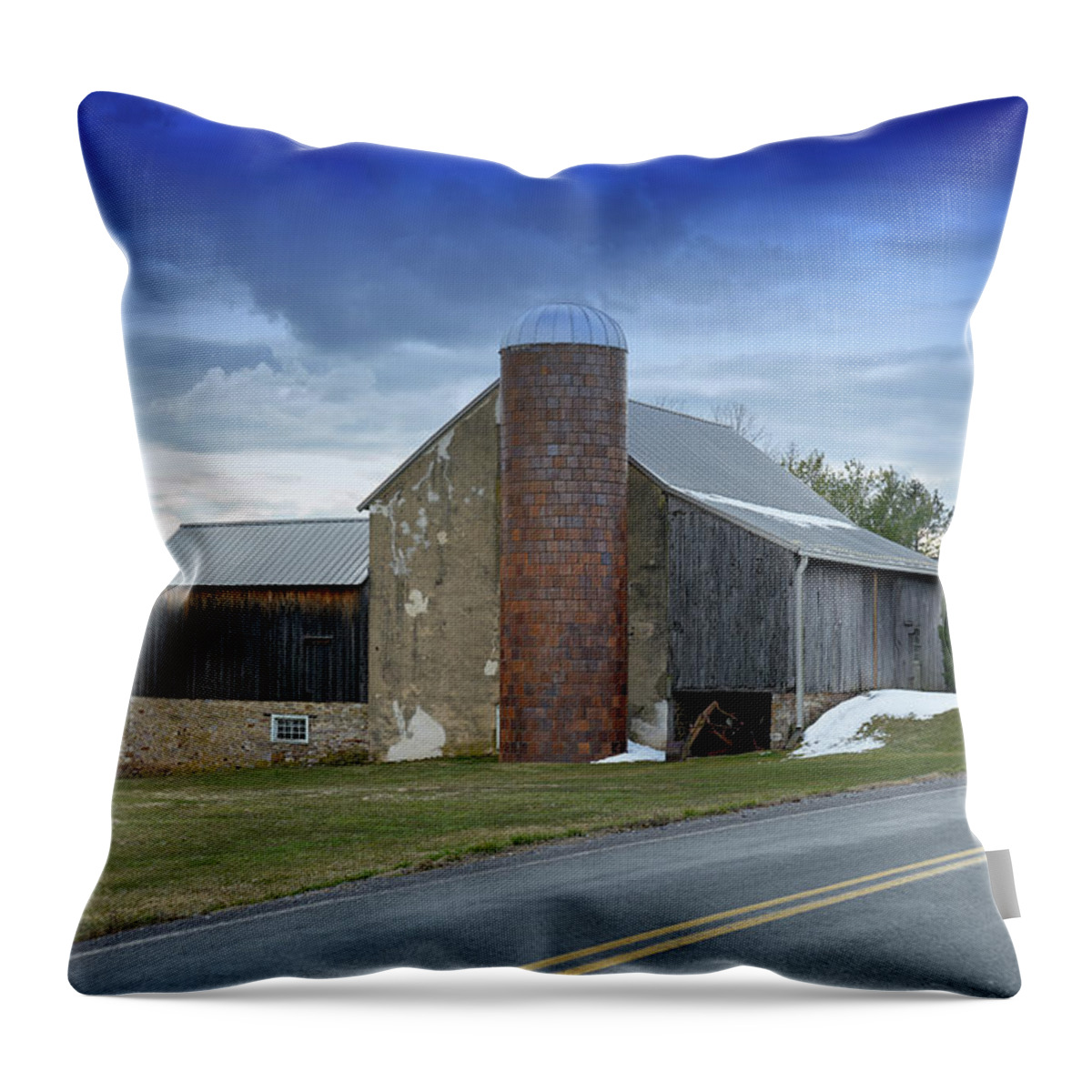Landscape Throw Pillow featuring the photograph Barns and Country by Paul Ross