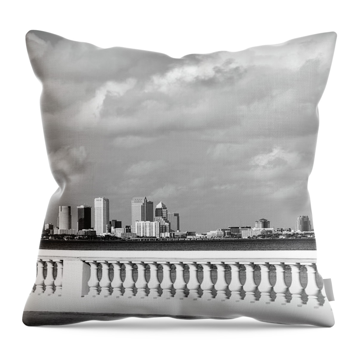 City Throw Pillow featuring the photograph Bayshore in Black and White by Aimee L Maher ALM GALLERY
