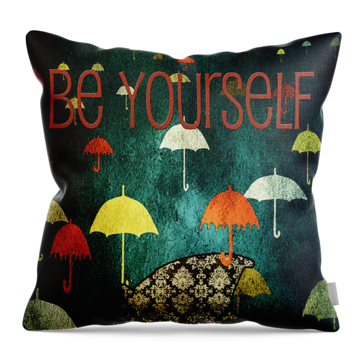 Be Yourself Throw Pillow featuring the digital art Be Yourself - large format by Bonnie Bruno