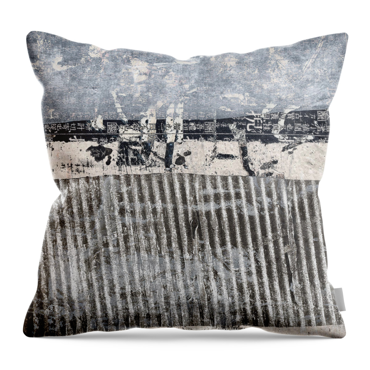 Beach Throw Pillow featuring the photograph Beach Barrier Abstract by Carol Leigh