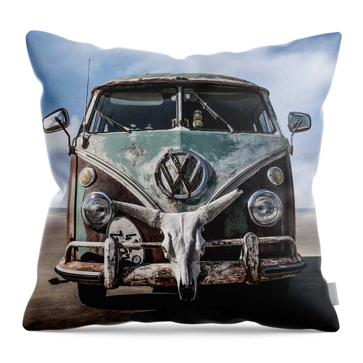 Volkswagen Throw Pillow featuring the digital art Beach Bum by Douglas Pittman