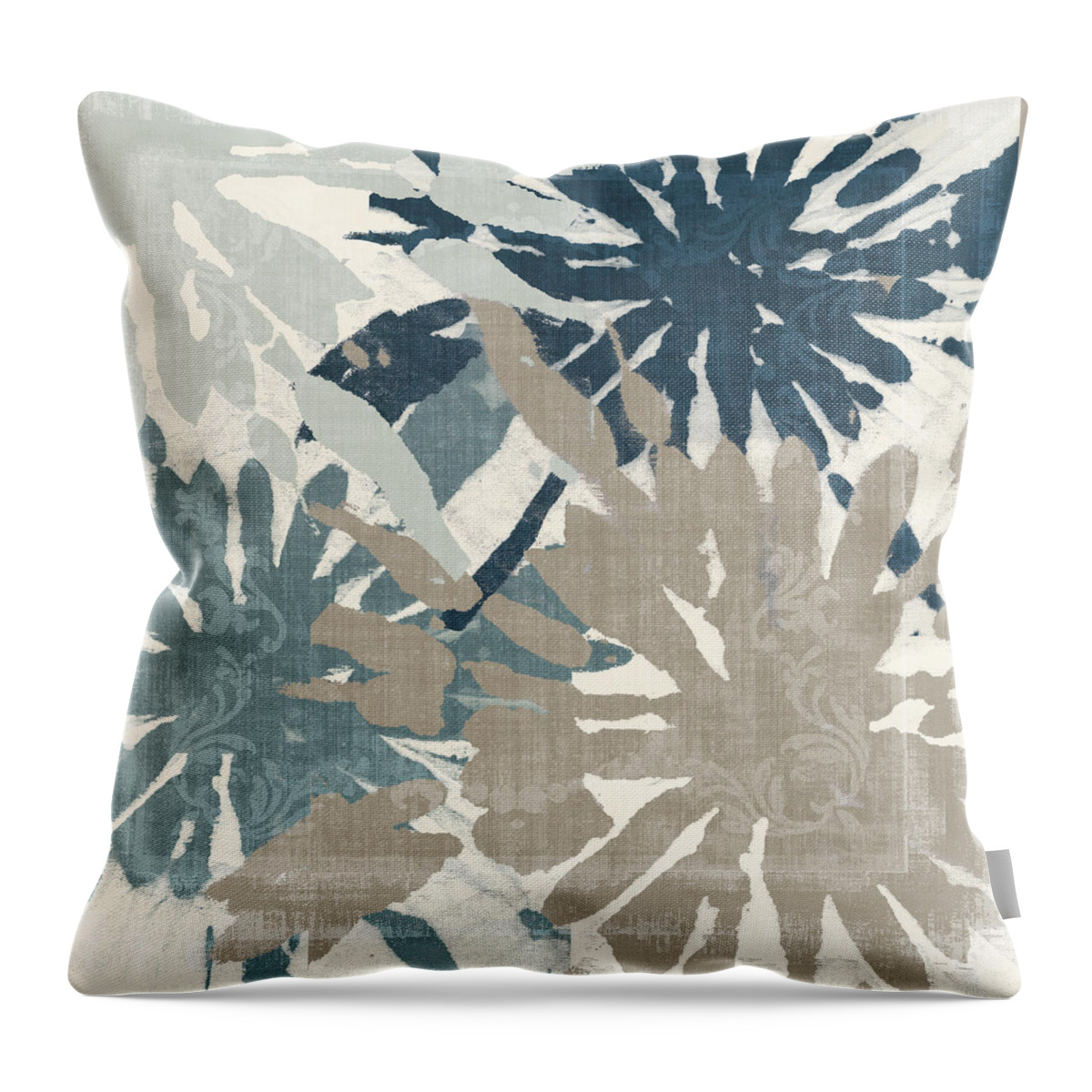 Ikat Throw Pillow featuring the painting Beach Curry IV Ikat by Mindy Sommers