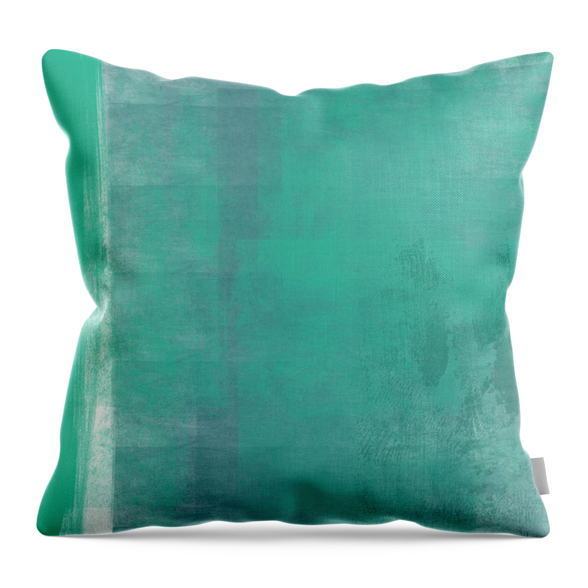 Abstract Throw Pillow featuring the painting Beach Glass 2 by Linda Woods