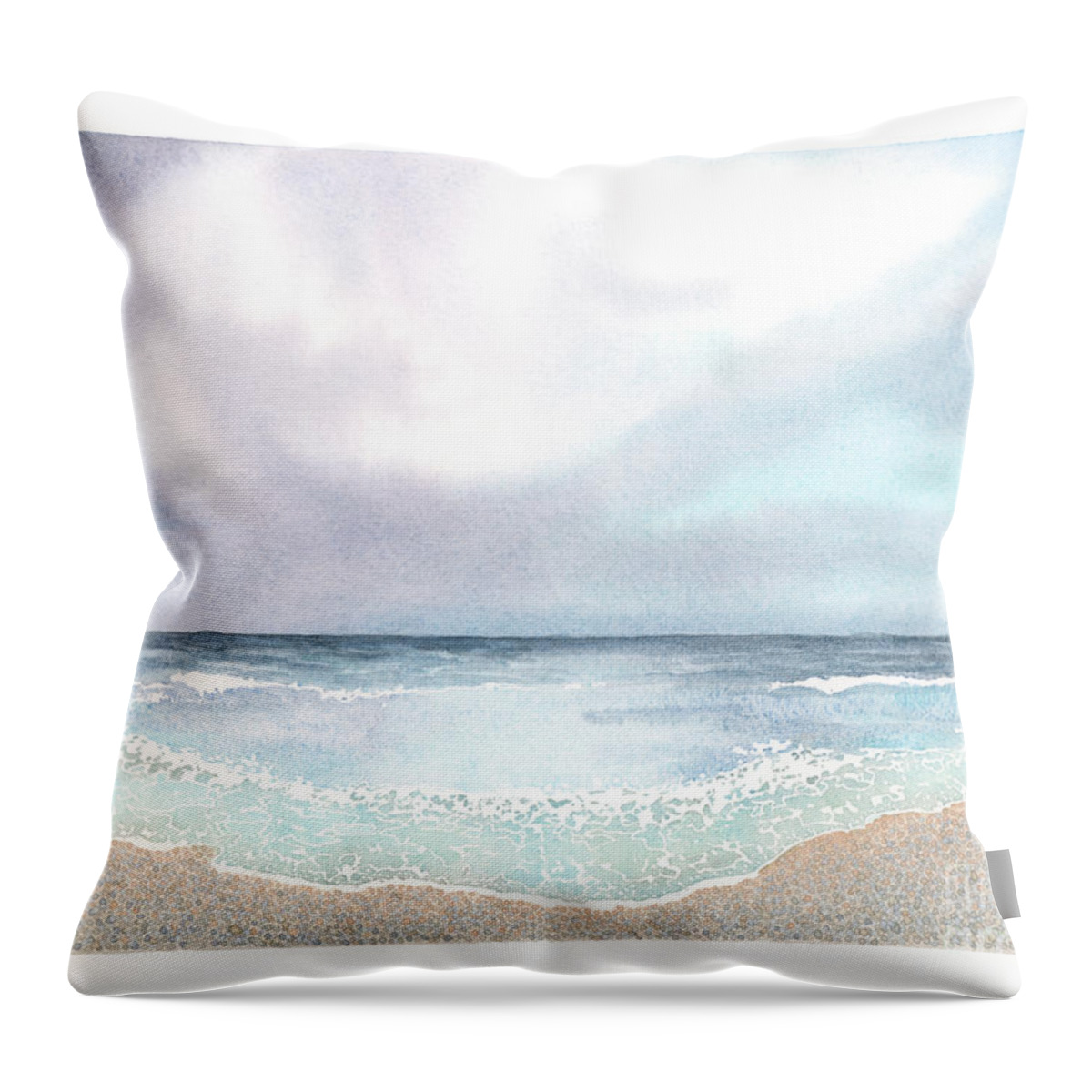 Florida Throw Pillow featuring the painting Beach Storm by Hilda Wagner