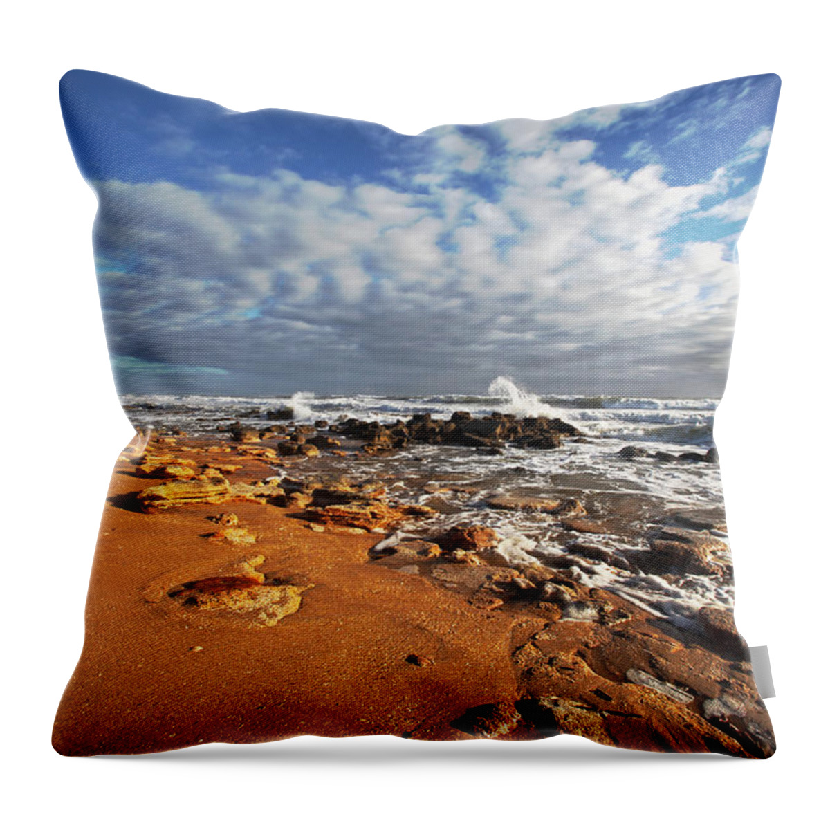  Waves Throw Pillow featuring the photograph Beach View by Robert Och