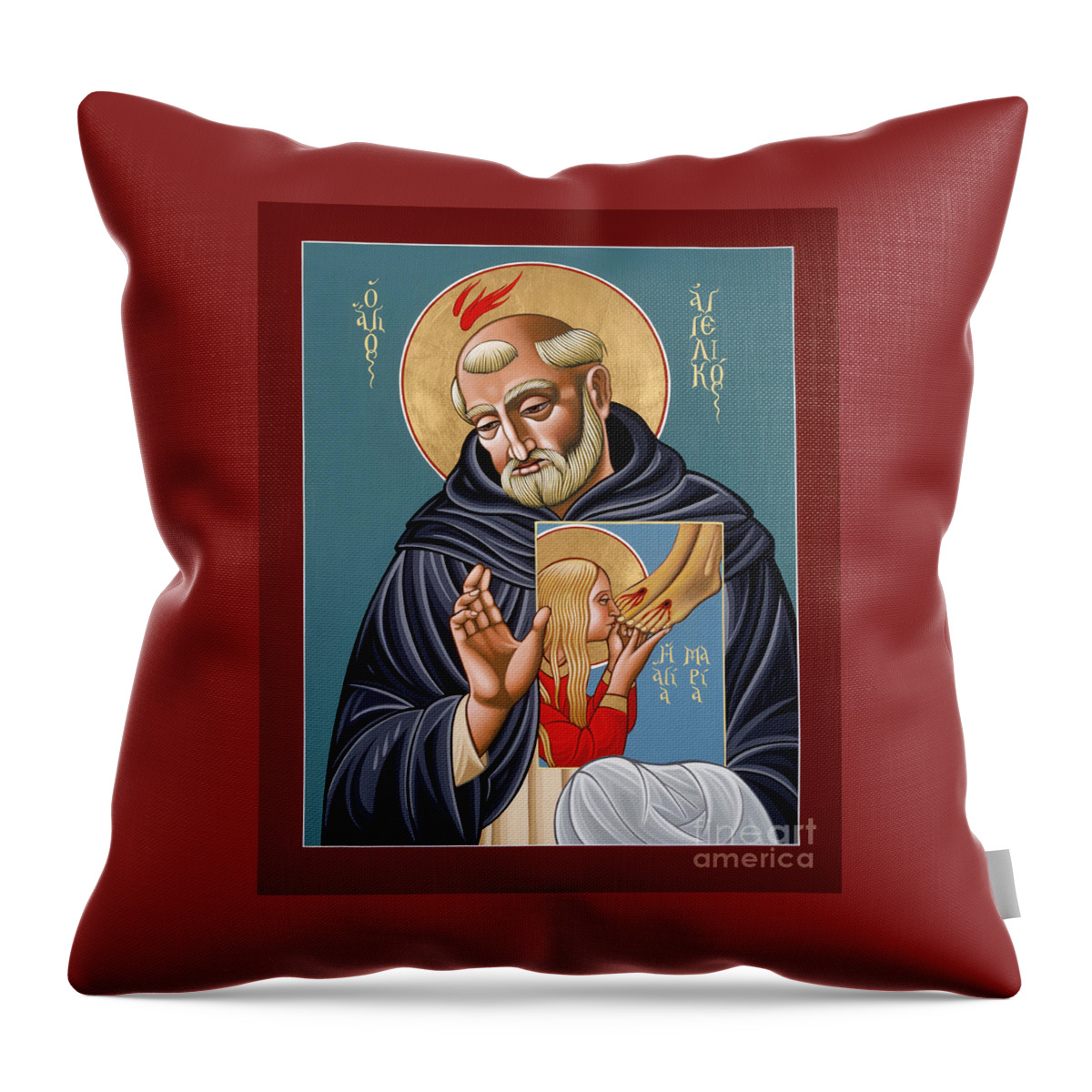 Beato Fra Angelico Throw Pillow featuring the painting Beato Fra Angelico -Patron of Artisits 126 by William Hart McNichols