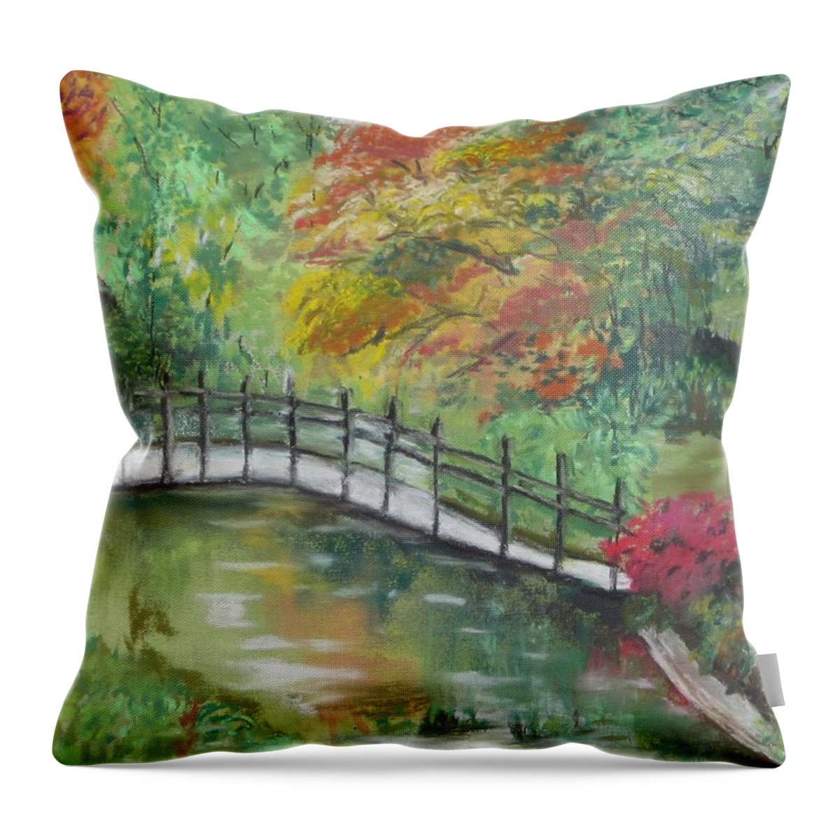 Painting Throw Pillow featuring the painting Beautiful Garden by Paula Pagliughi