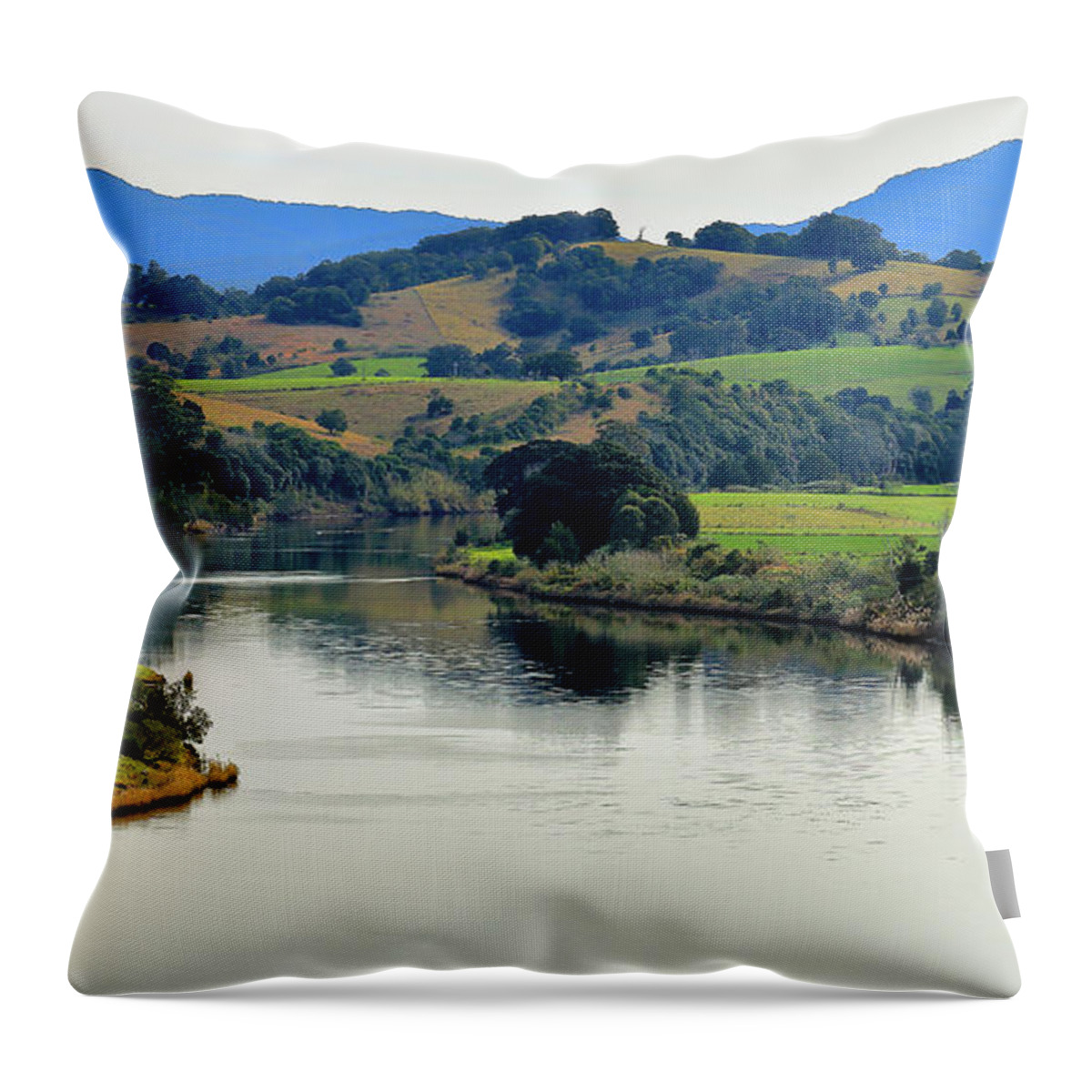 Manning River Taree Australia Throw Pillow featuring the photograph Beautiful Manning River 06663. by Kevin Chippindall