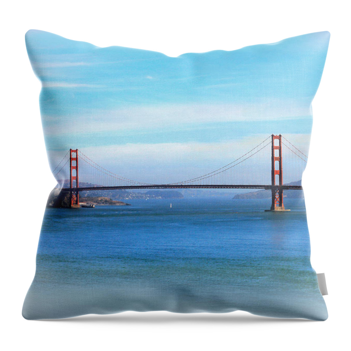 Beautiful Morning At The Golden Gate Throw Pillow featuring the photograph Beautiful Morning at the Golden Gate by Bonnie Follett
