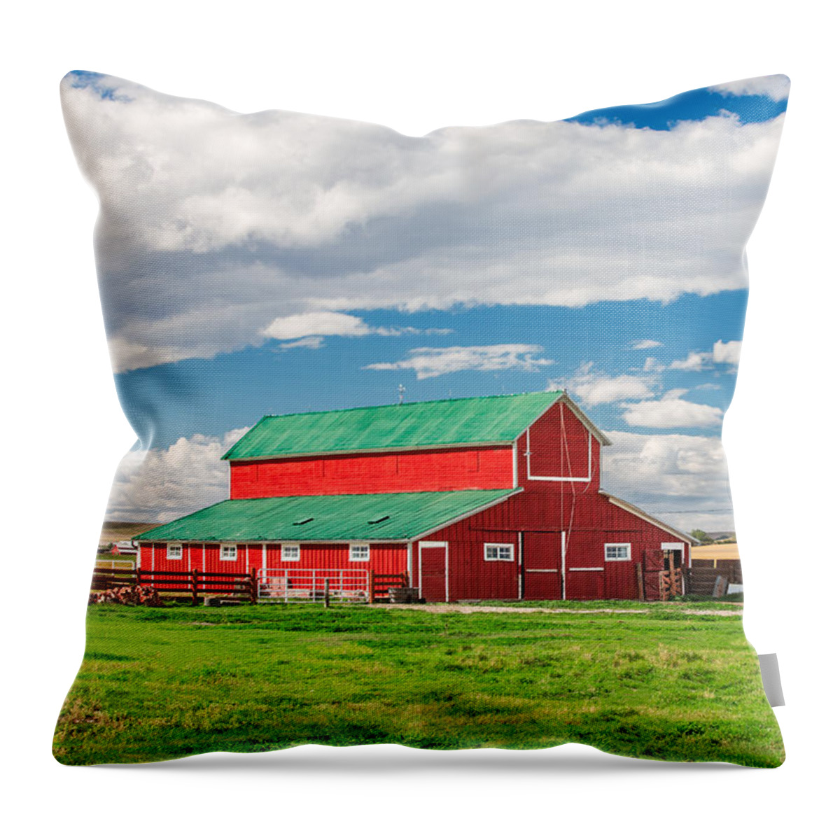 Red Throw Pillow featuring the photograph Beautiful Red Barn by Todd Klassy