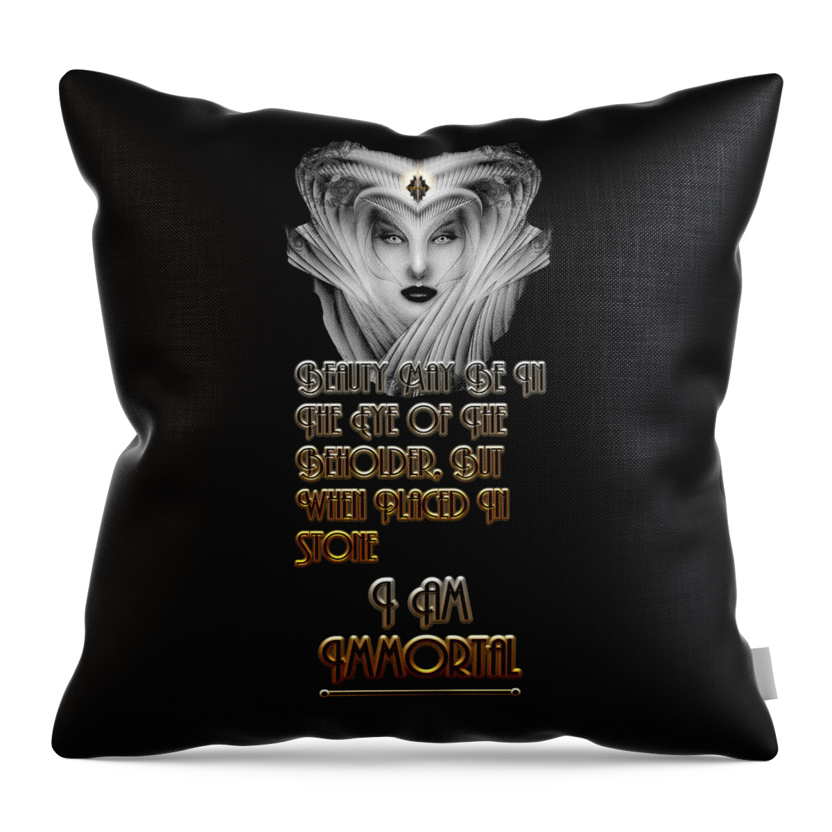 Beauty Immortal Throw Pillow featuring the digital art Beauty Immortal by Rolando Burbon