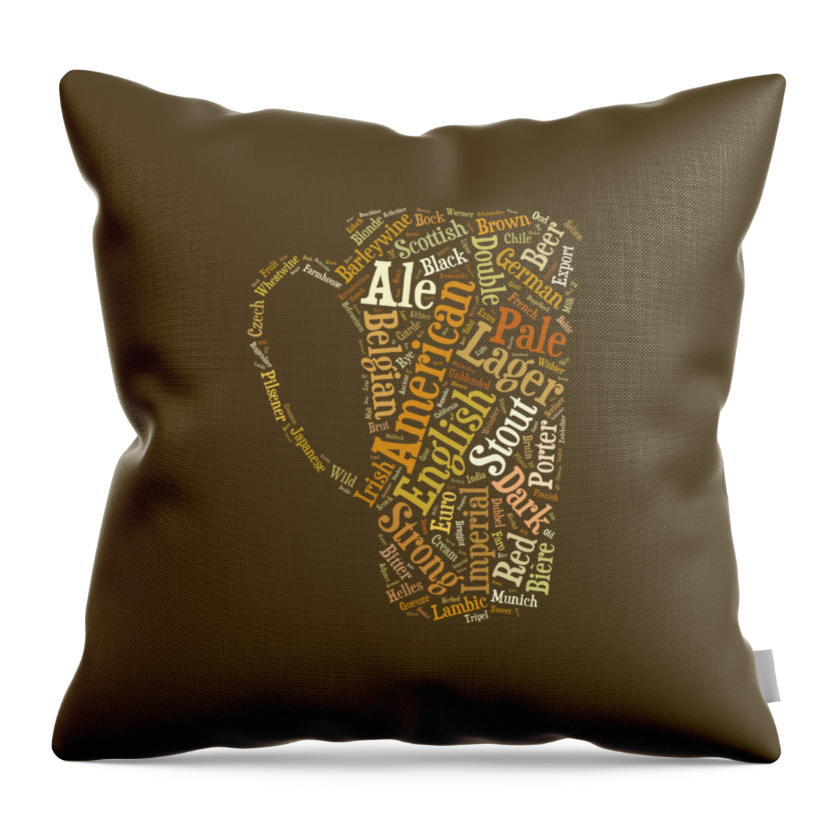 Beer Throw Pillow featuring the digital art Beer Lovers Tee by Edward Fielding