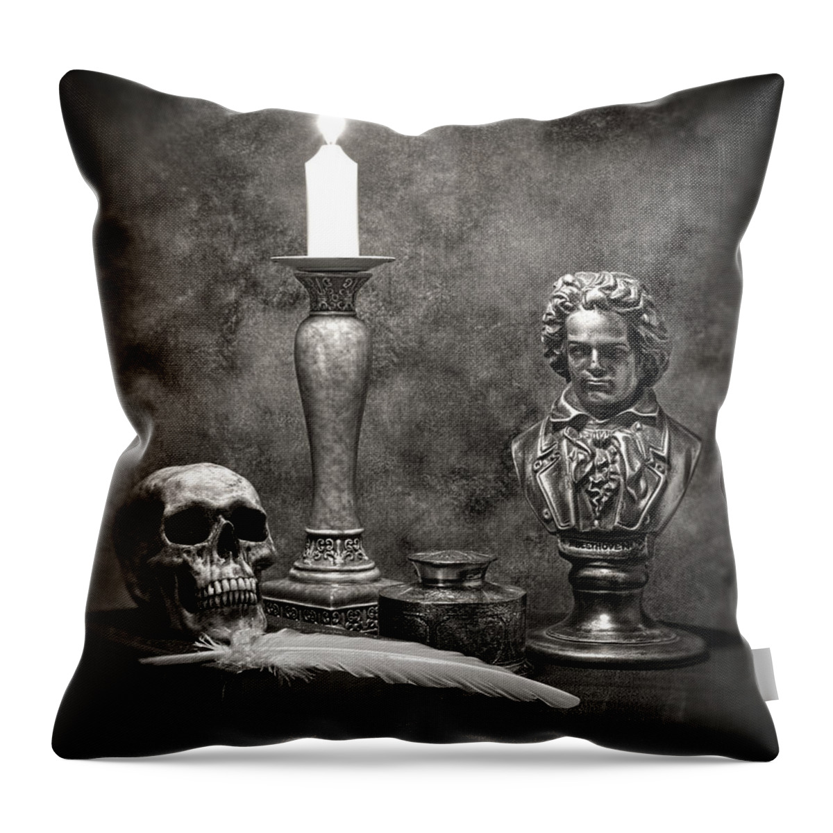 Musician Throw Pillow featuring the photograph Beethoven Still Life by Tom Mc Nemar