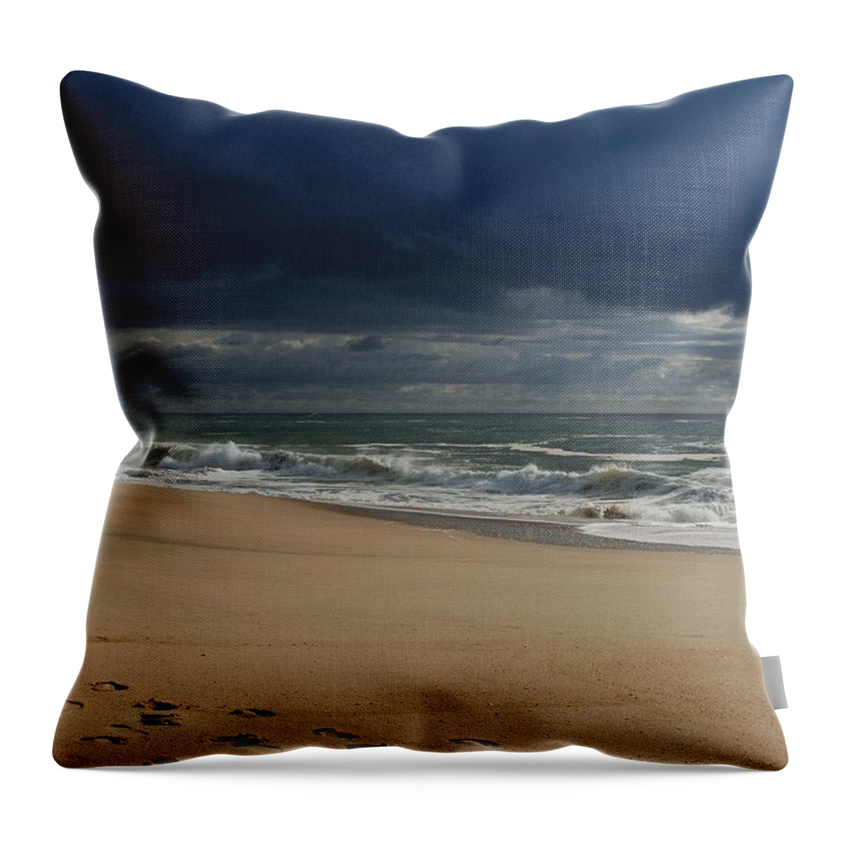 Jersey Shore Throw Pillow featuring the photograph Believe - Jersey Shore by Angie Tirado