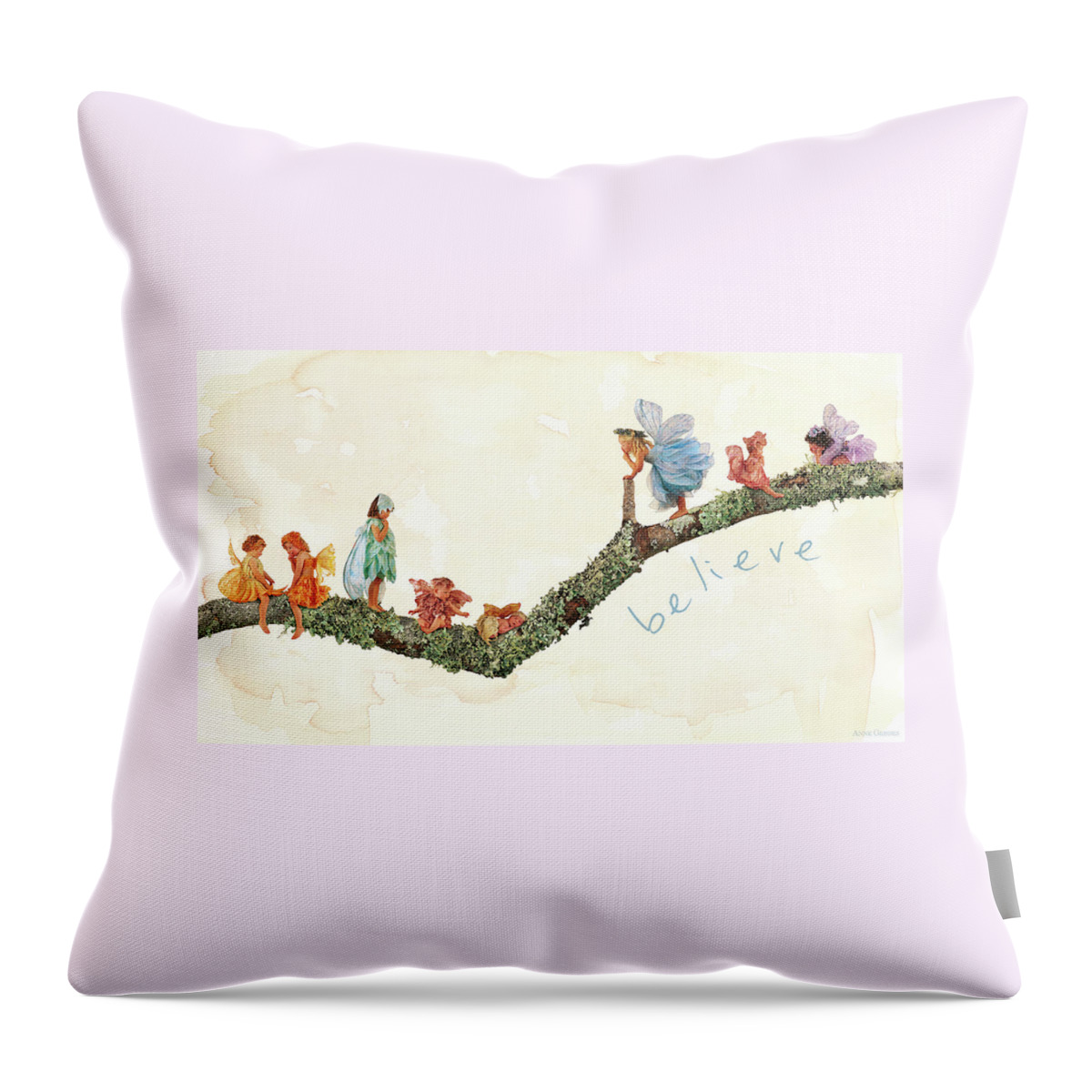 Fairies Throw Pillow featuring the photograph Believe by Anne Geddes