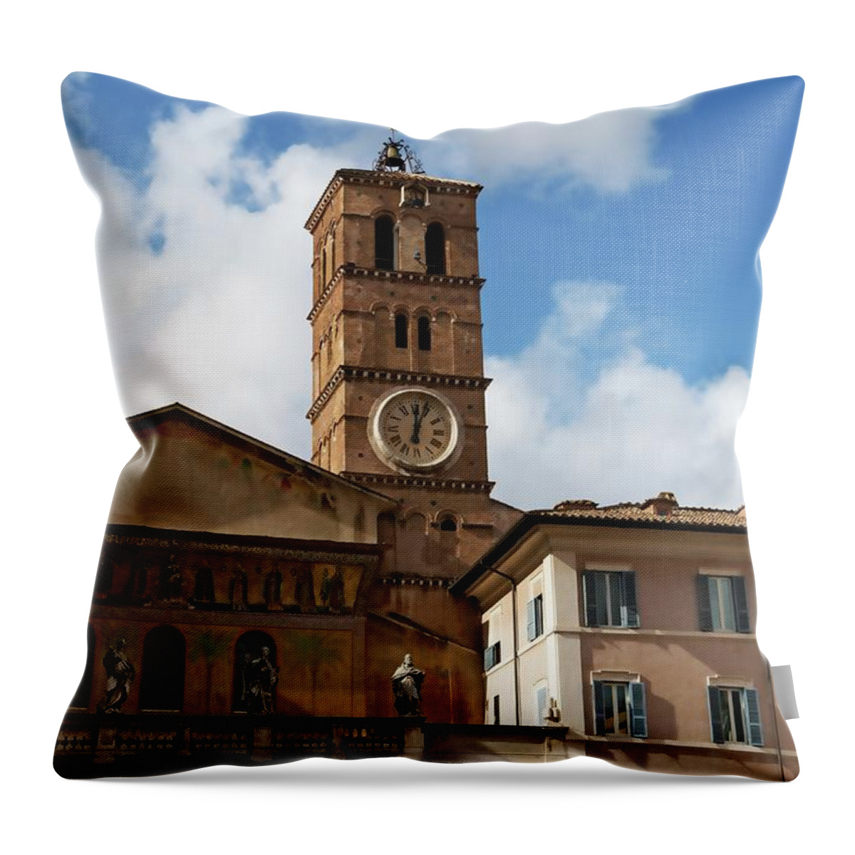 Italy Throw Pillow featuring the photograph Bell Tower of Santa Maria del Popolo by Allan Van Gasbeck