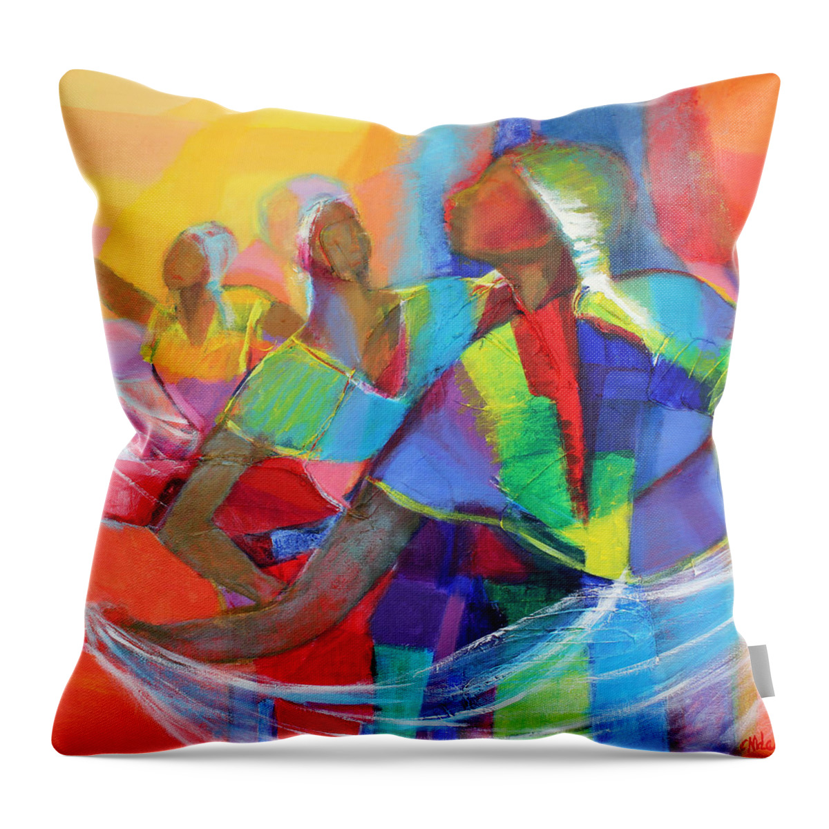 Cynthia Throw Pillow featuring the painting Belle Dancers II by Cynthia McLean