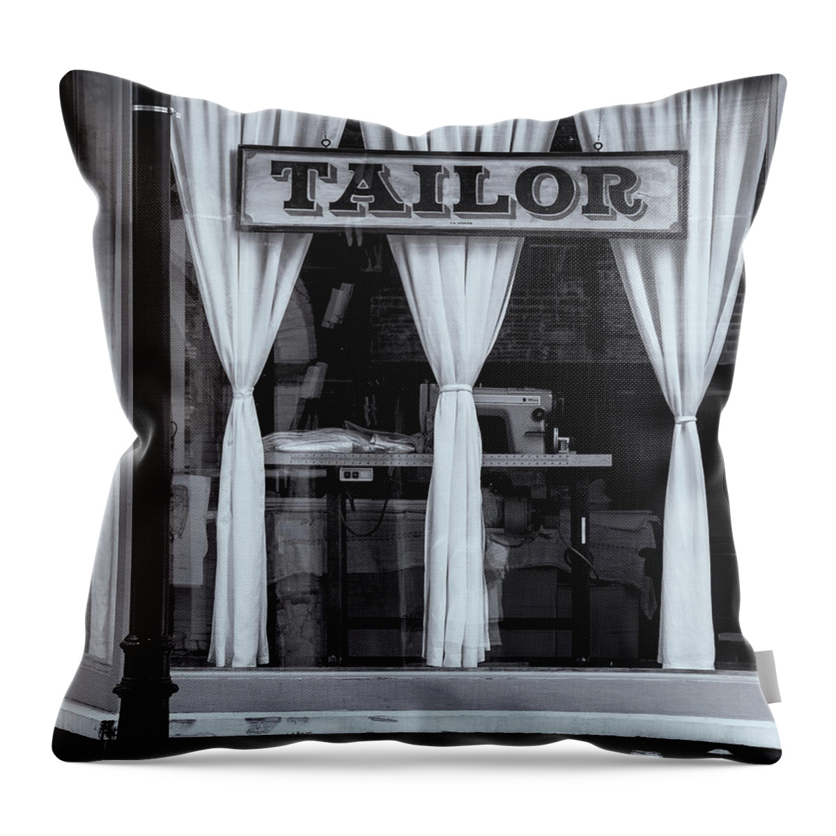 Bellows Falls Vermont Throw Pillow featuring the photograph Bellows Falls Tailor by Tom Singleton