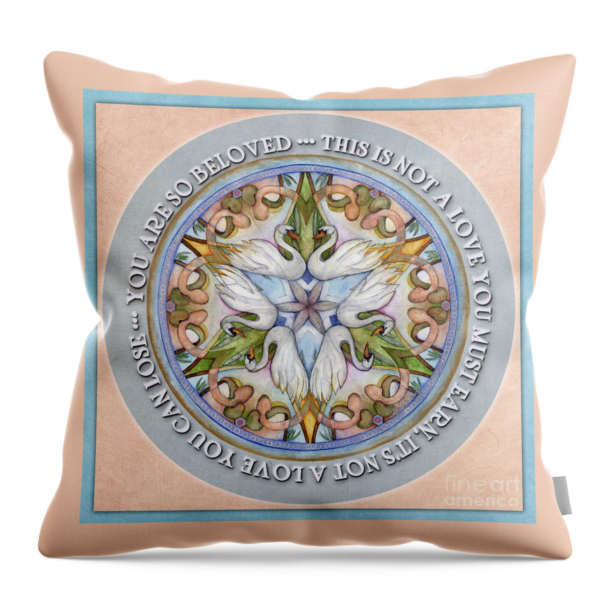 Mandala Throw Pillow featuring the painting Beloved Mandala Prayer by Jo Thomas Blaine