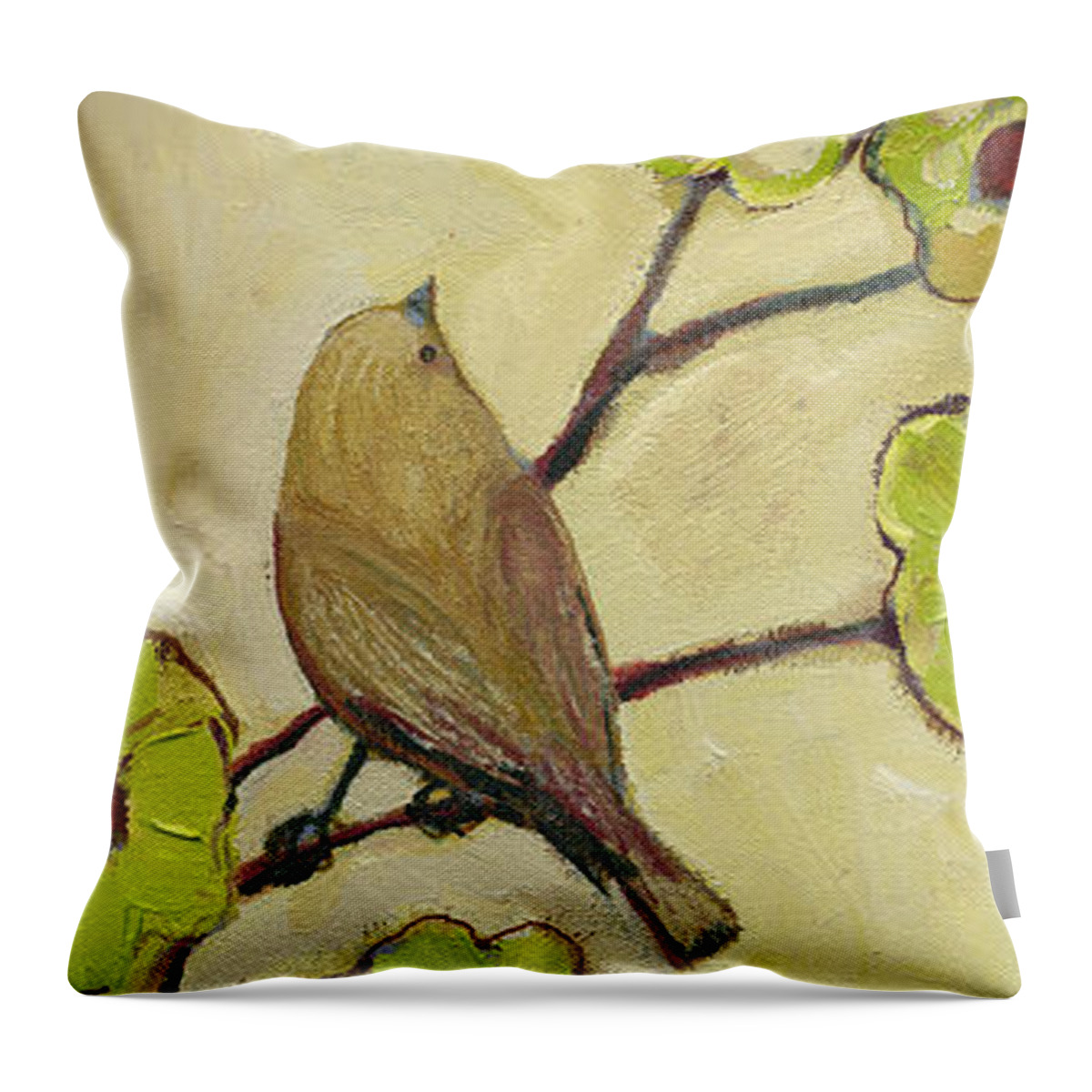 Bird Throw Pillow featuring the painting Beyond the Dogwood Tree by Jennifer Lommers