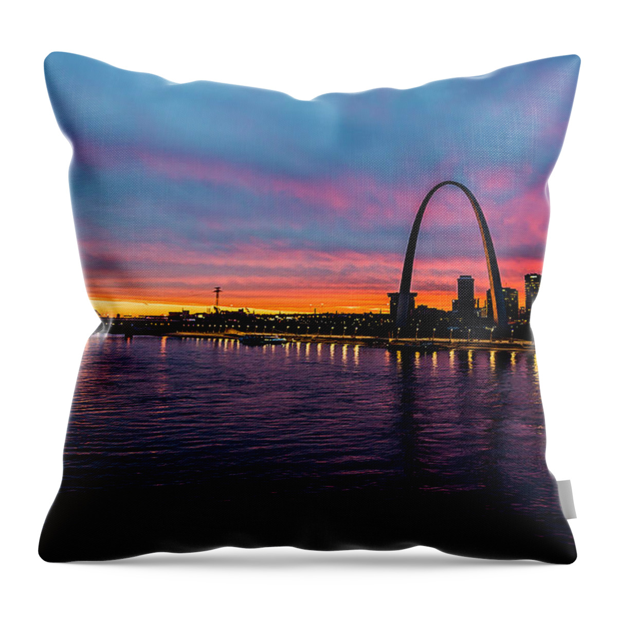 St. Louis Throw Pillow featuring the photograph Beyond the Gateway by Marcus Hustedde