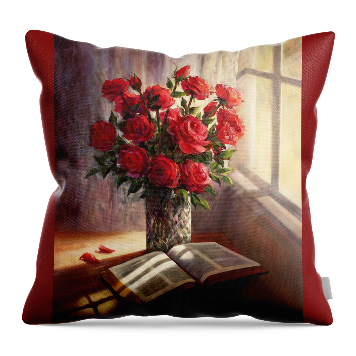 Bible Throw Pillow featuring the painting Amazing Words of Love by Lynne Pittard
