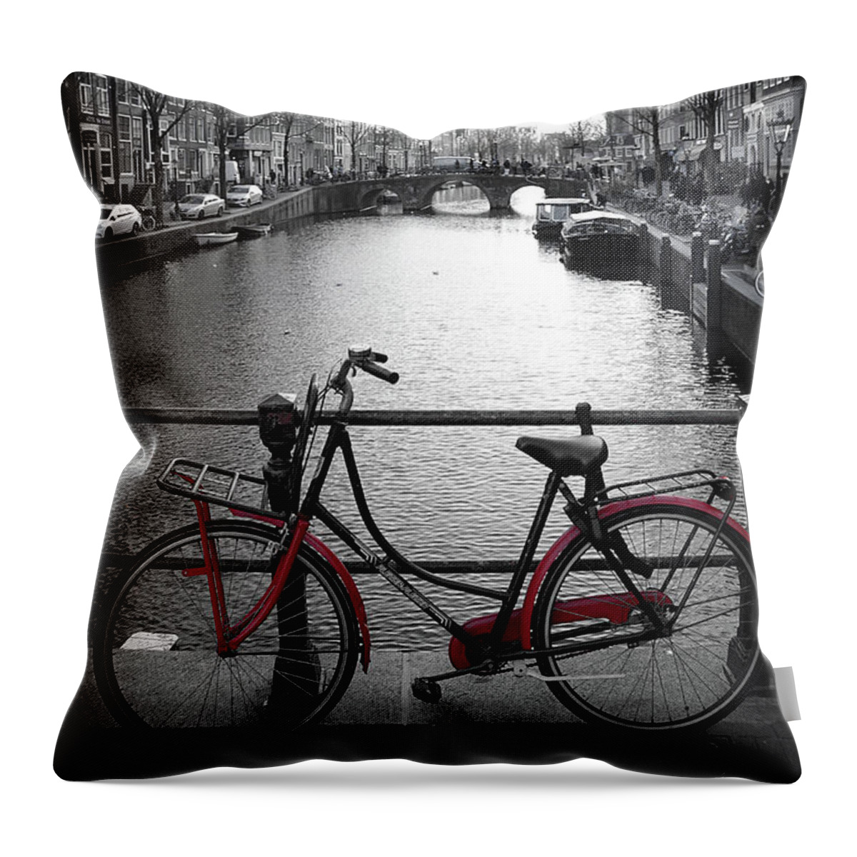 Amsterdam Throw Pillow featuring the photograph Bicycle 2 by Scott Hovind